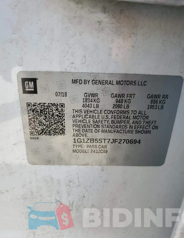 1G1ZB5ST7JF270694 Photo# 10