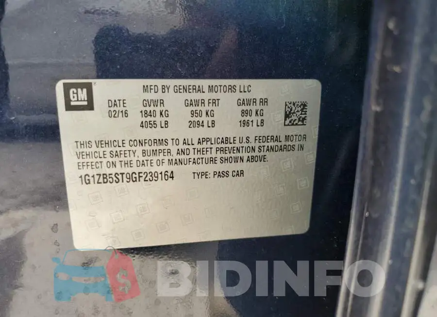 1G1ZB5ST9GF239164 Photo# 10