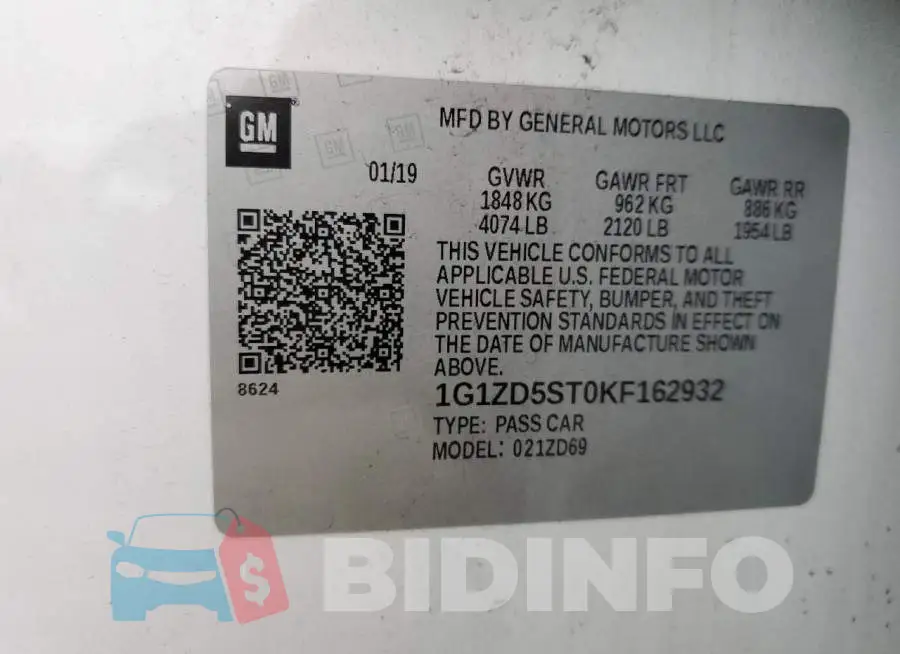 1G1ZD5ST0KF162932 Photo# 13