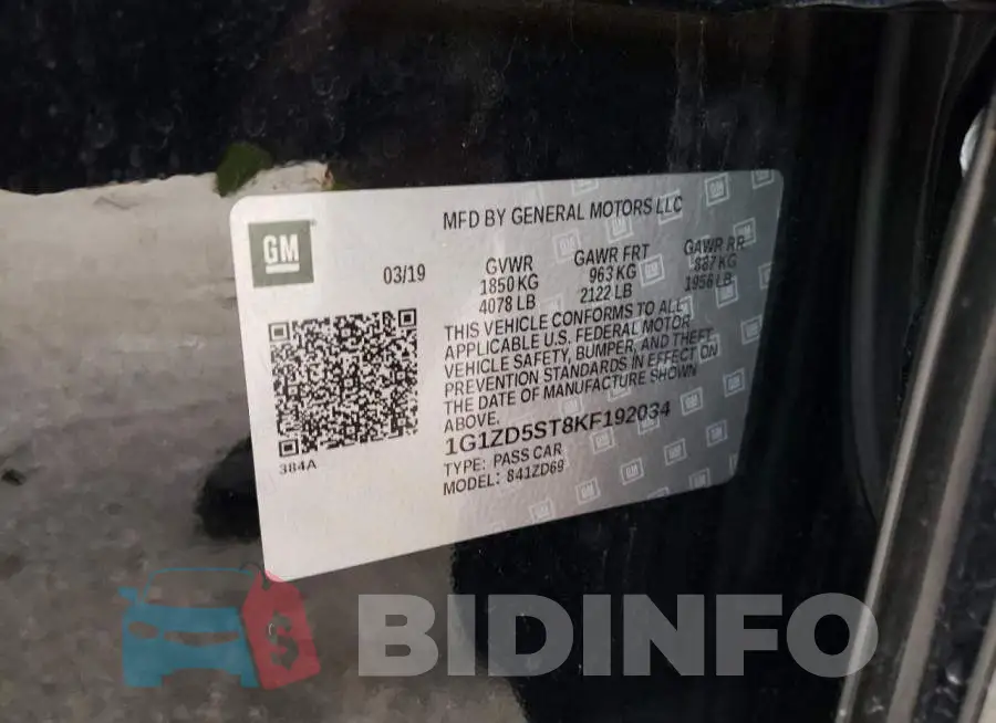 1G1ZD5ST8KF192034 Photo# 10