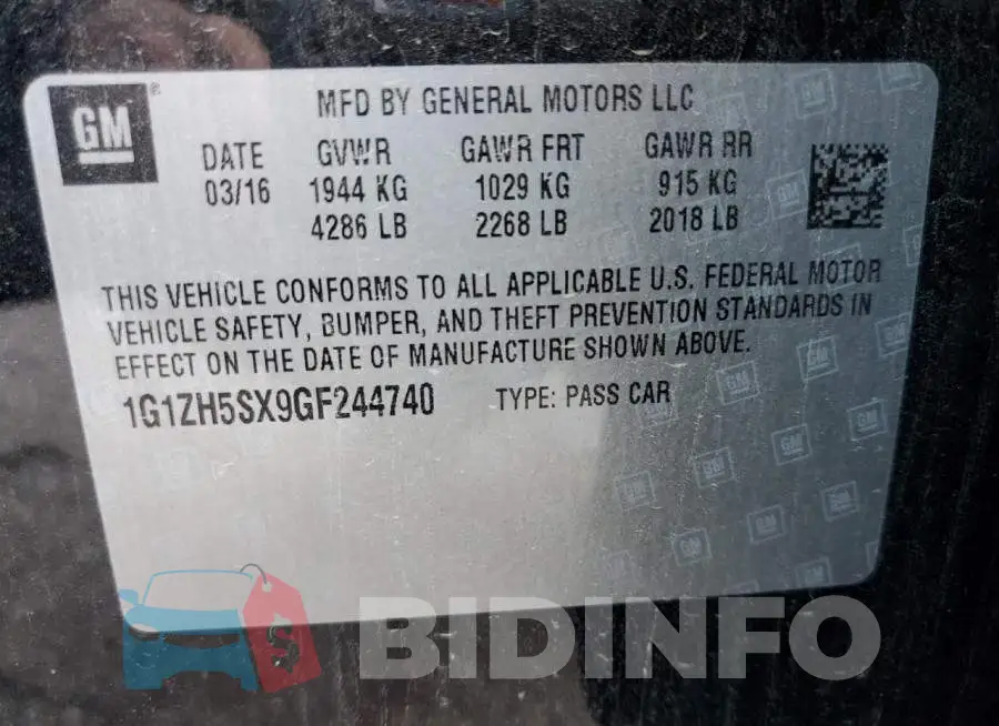 1G1ZH5SX9GF244740 Photo# 10