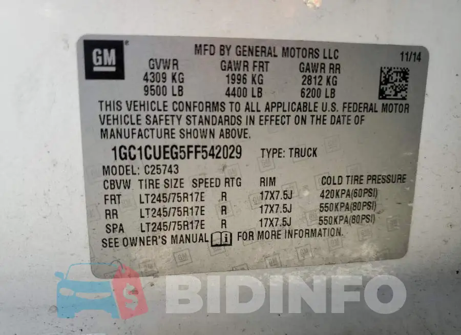 1GC1CUEG5FF542029 Photo# 12