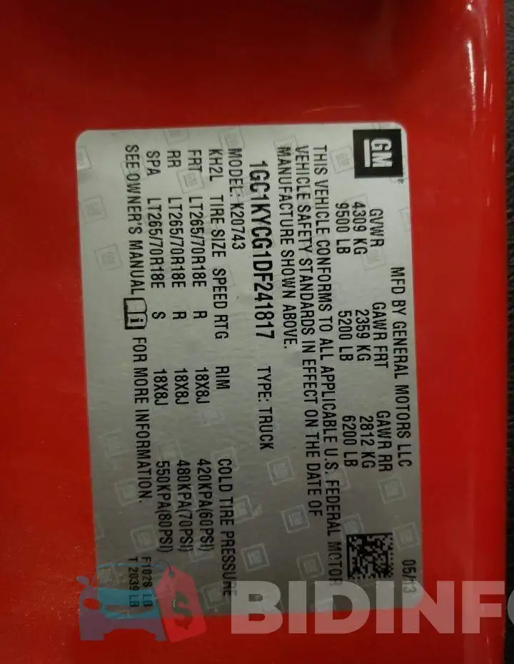 1GC1KYCG1DF241817 Photo# 10