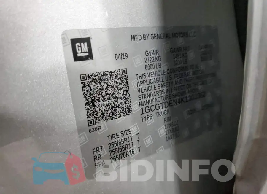 1GCGTDEN4K1303362 Photo# 10