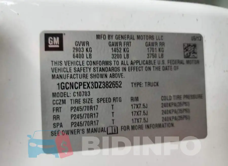 1GCNCPEX3DZ382652 Photo# 12