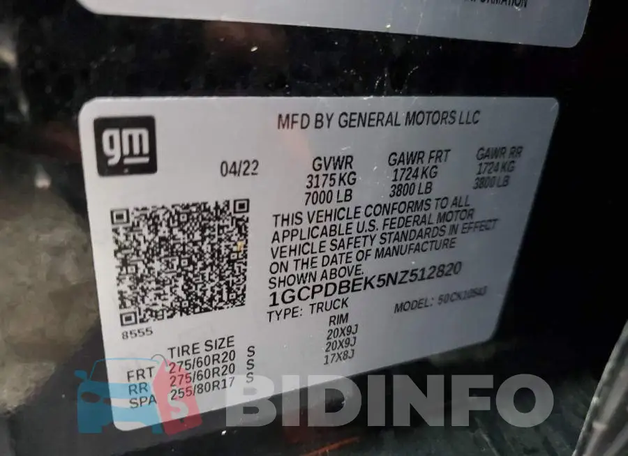 1GCPDBEK5NZ512820 Photo# 10