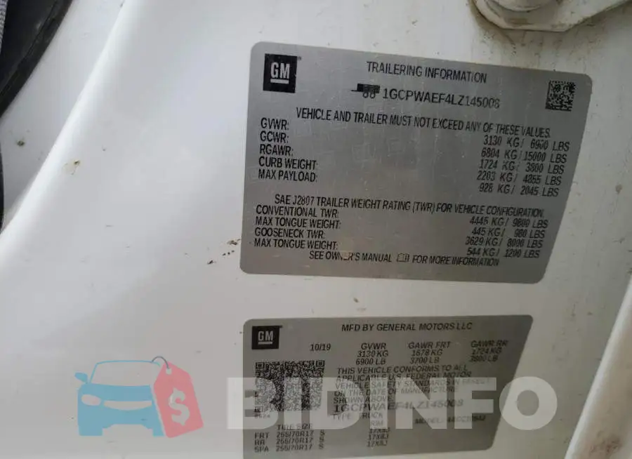 1GCPWAEF4LZ145008 Photo# 10