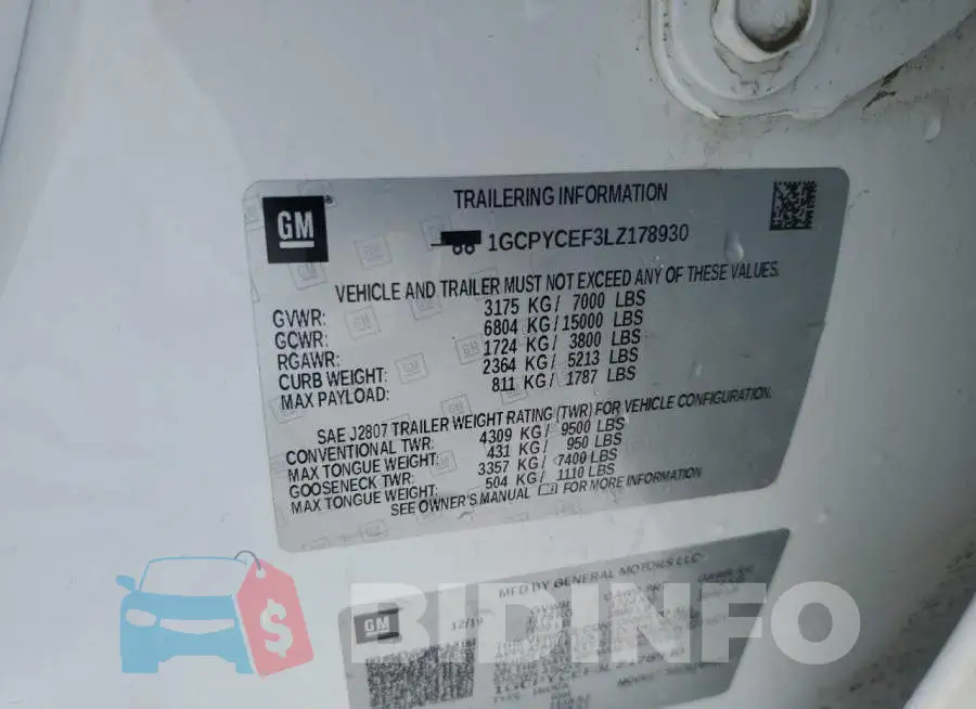 1GCPYCEF3LZ178930 Photo# 12