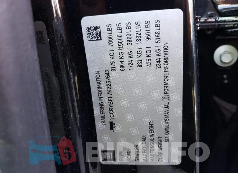 1GCRYBEF7KZ252643 Photo# 10