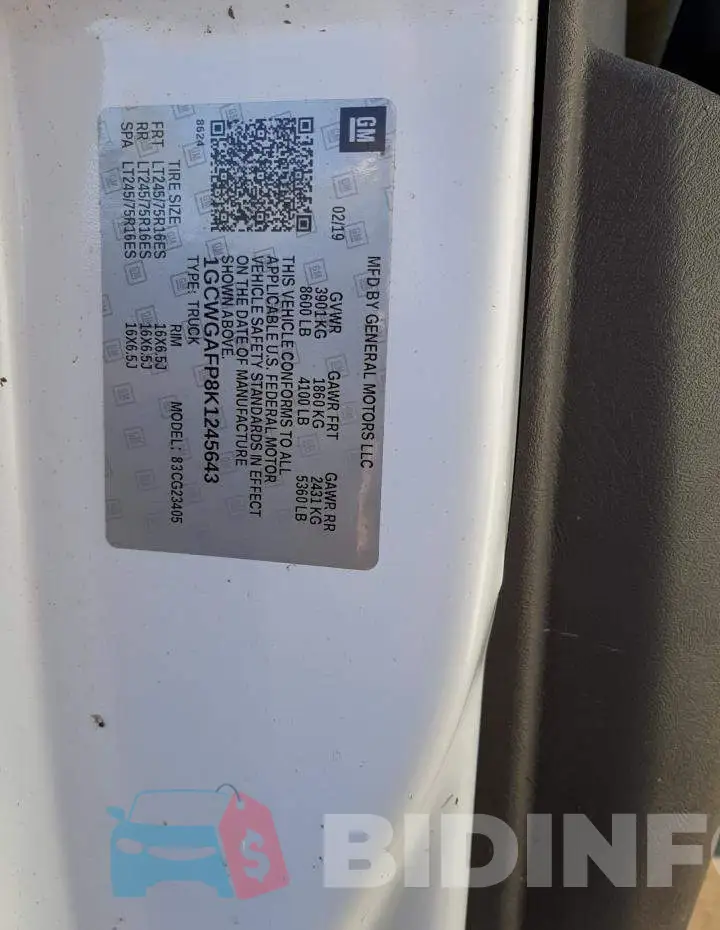 1GCWGAFP8K1245643 Photo# 14