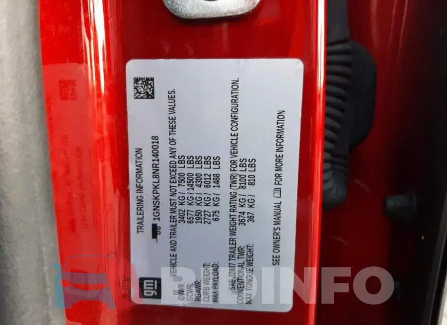 1GNSKPKL8NR140018 Photo# 10