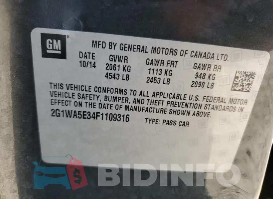2G1WA5E34F1109316 Photo# 10