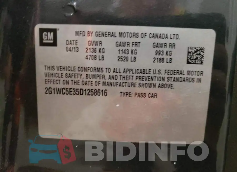 2G1WC5E35D1258616 Photo# 10