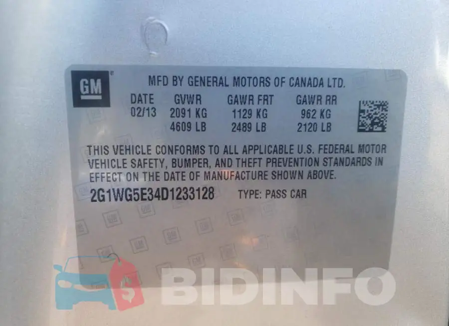 2G1WG5E34D1233128 Photo# 13