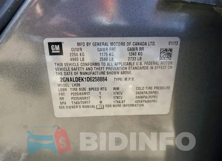 2GNALDEK1D6258884 Photo# 13
