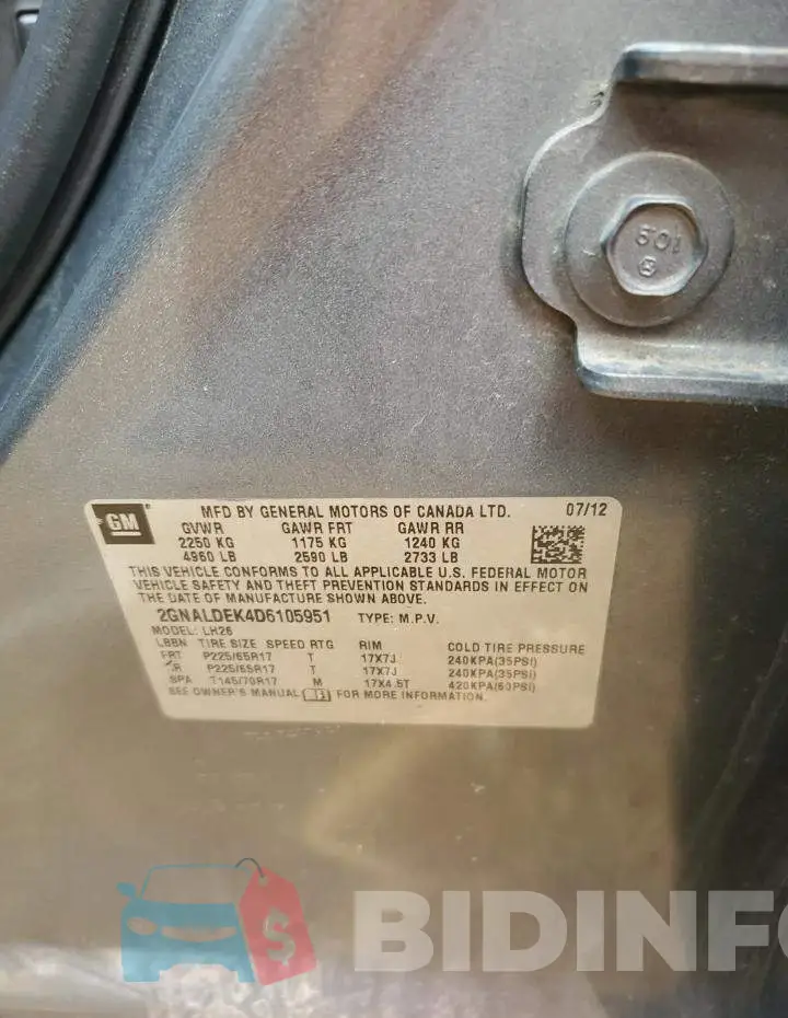 2GNALDEK4D6105951 Photo# 10