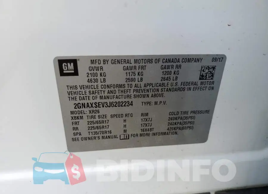 2GNAXSEV3J6202234 Photo# 10