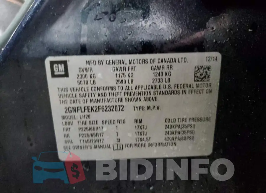 2GNFLFEK2F6232072 Photo# 10