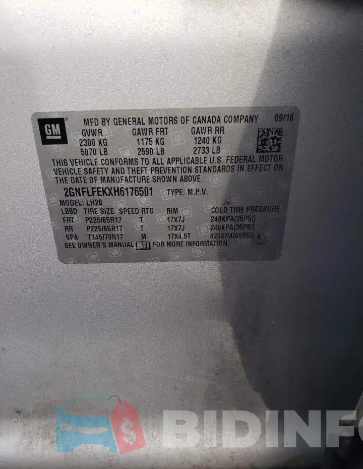 2GNFLFEKXH6176501 Photo# 13