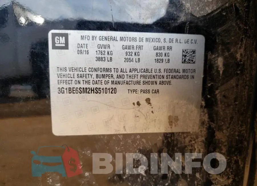3G1BE6SM2HS510120 Photo# 10