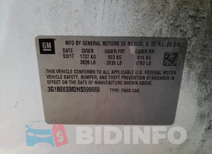 3G1BE6SM2HS599669 Photo# 10