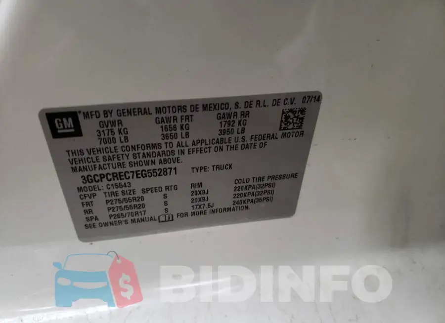 3GCPCREC7EG552871 Photo# 12