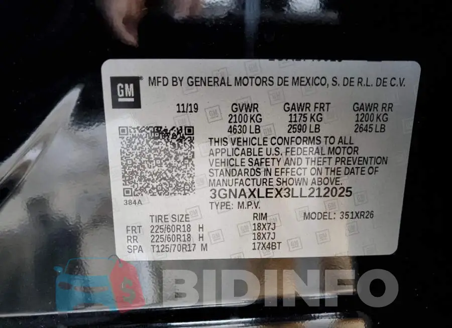 3GNAXLEX3LL212025 Photo# 10