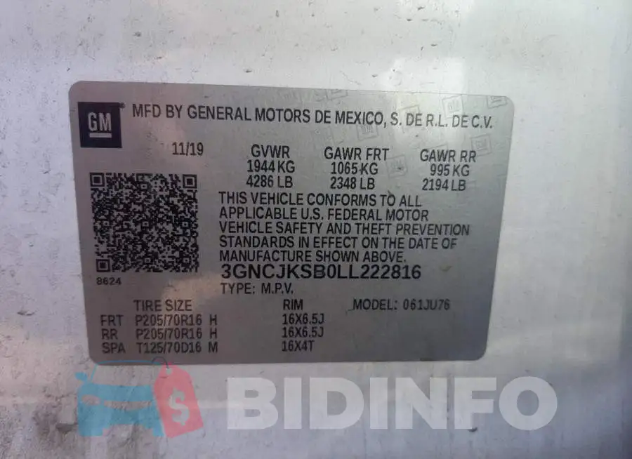 3GNCJKSB0LL222816 Photo# 10