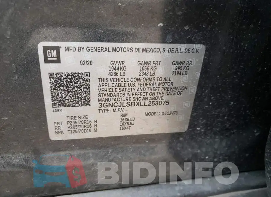3GNCJLSBXLL253075 Photo# 13