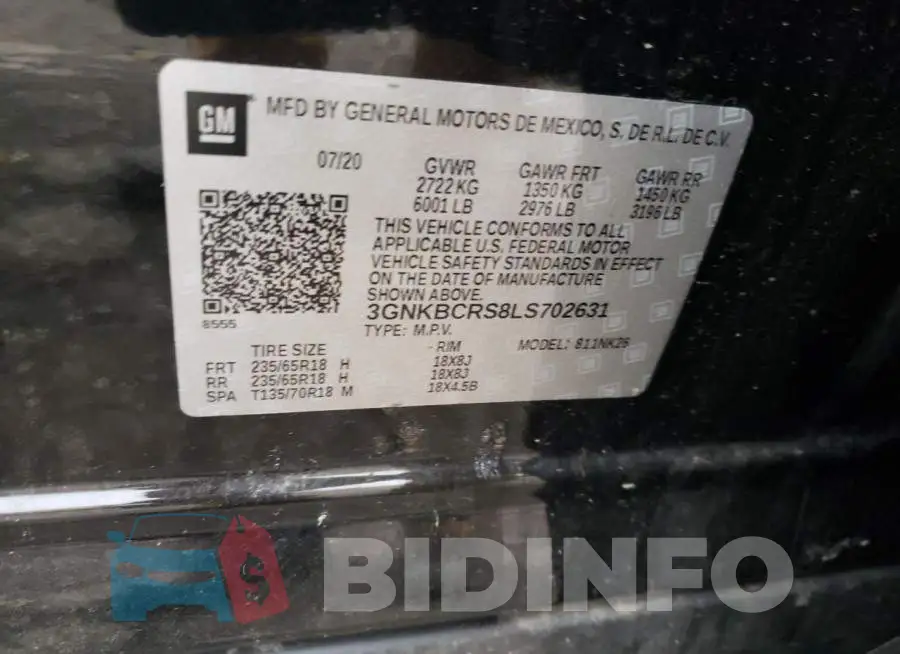 3GNKBCRS8LS702631 Photo# 14