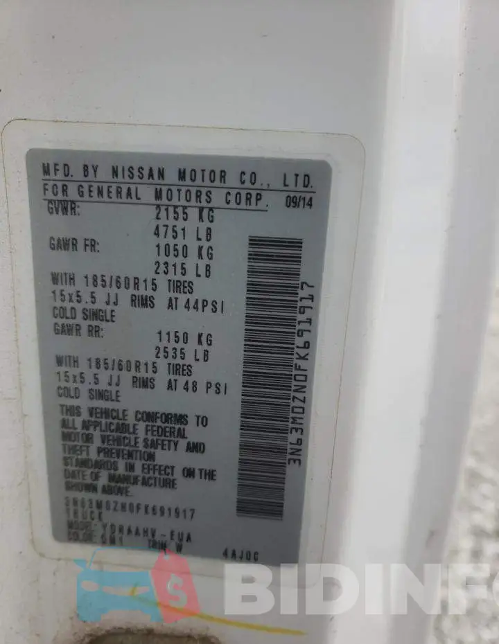 3N63M0ZN0FK691917 Photo# 13