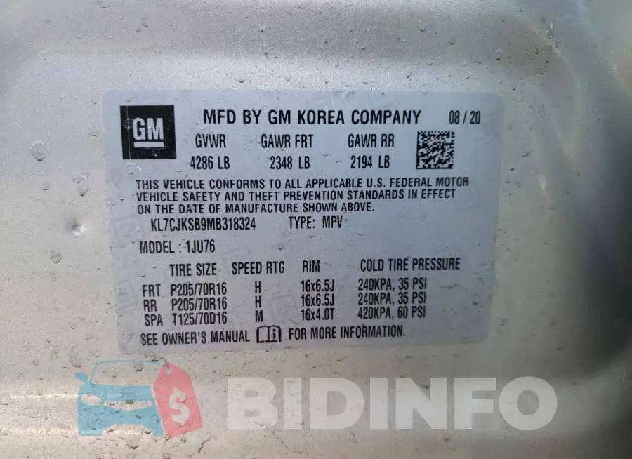 KL7CJKSB9MB318324 Photo# 10