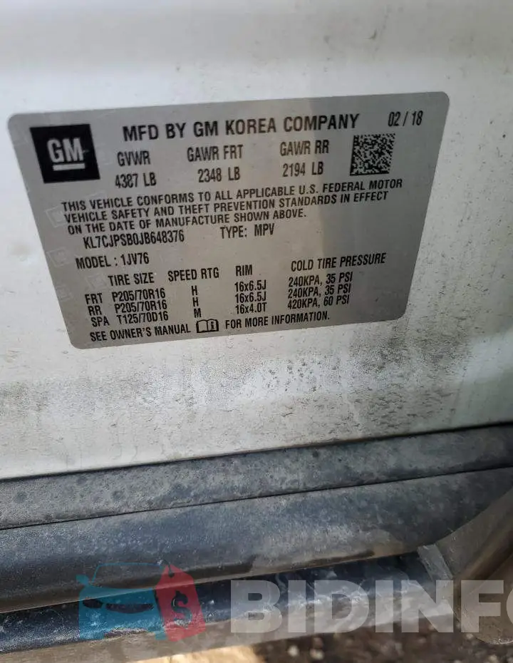 KL7CJPSB0JB648376 Photo# 13