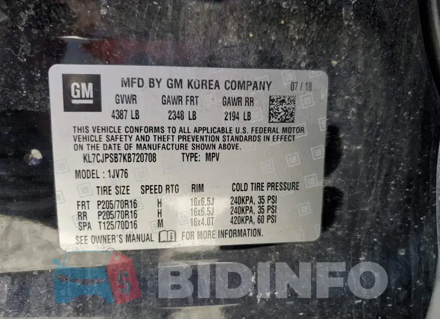 KL7CJPSB7KB720708 Photo# 10