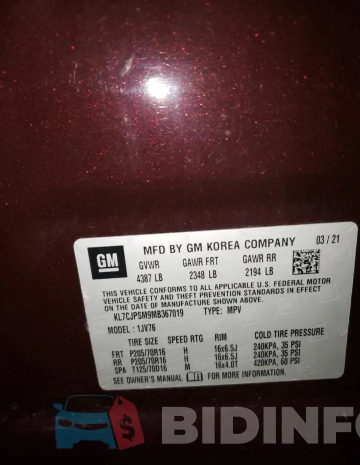 KL7CJPSM9MB367019 Photo# 13