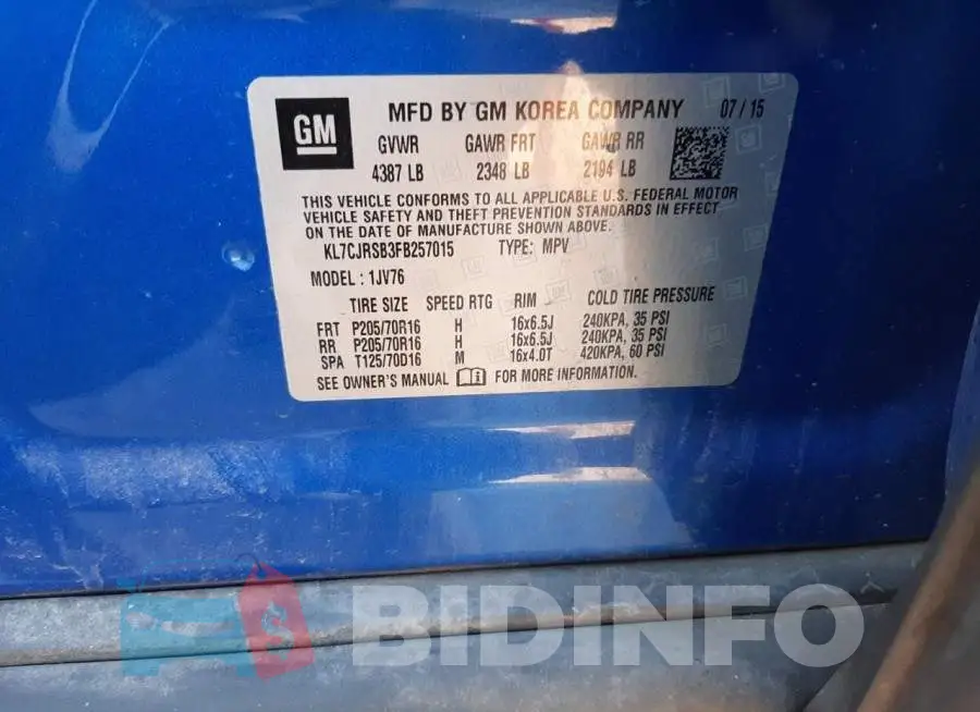 KL7CJRSB3FB257015 Photo# 13