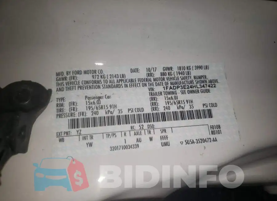 1FADP3E24HL347422 Photo# 10