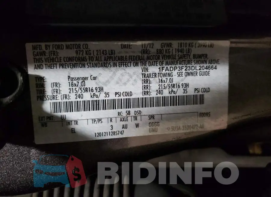 1FADP3F23DL204664 Photo# 10