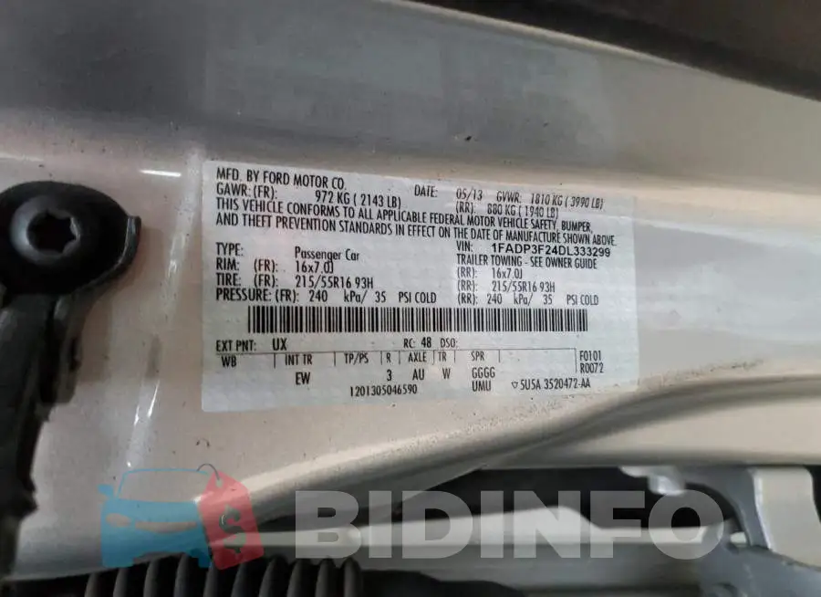 1FADP3F24DL333299 Photo# 13