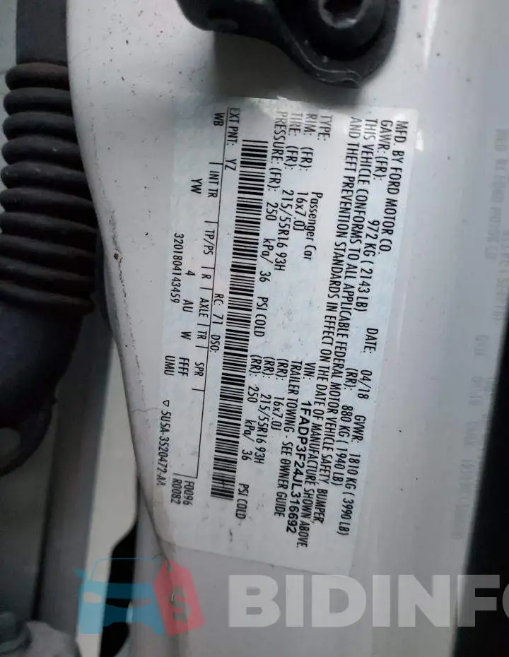 1FADP3F24JL316692 Photo# 12