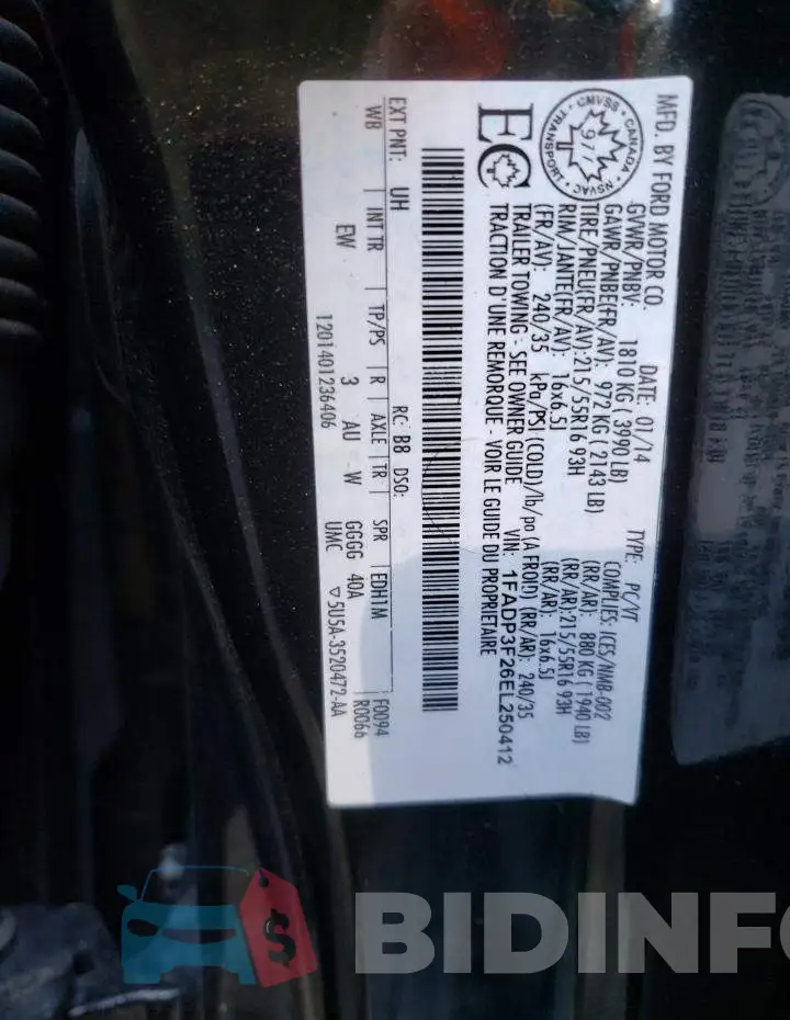 1FADP3F26EL250412 Photo# 10