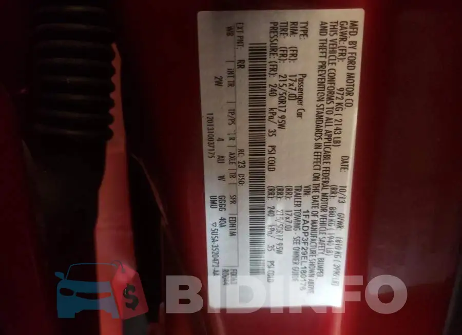 1FADP3F29EL180176 Photo# 10