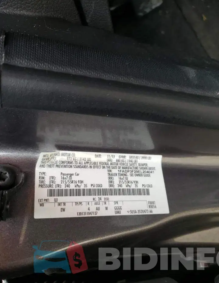 1FADP3F29EL204041 Photo# 13