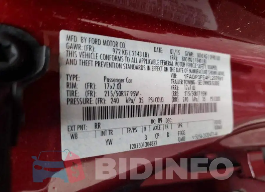 1FADP3FE4FL207991 Photo# 10