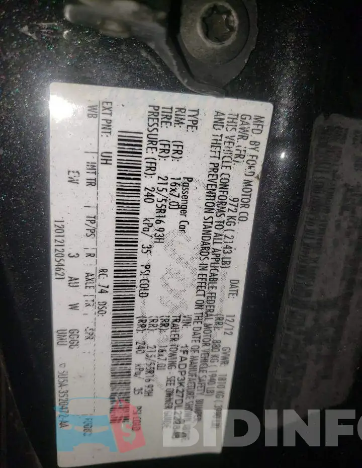 1FADP3K27DL222848 Photo# 12