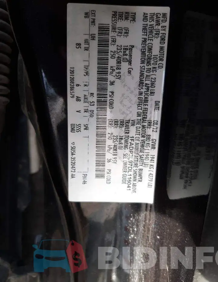 1FADP3L97DL116041 Photo# 10