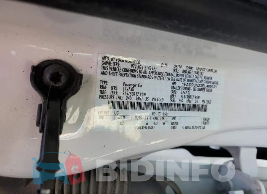 1FADP3N23EL409131 Photo# 10