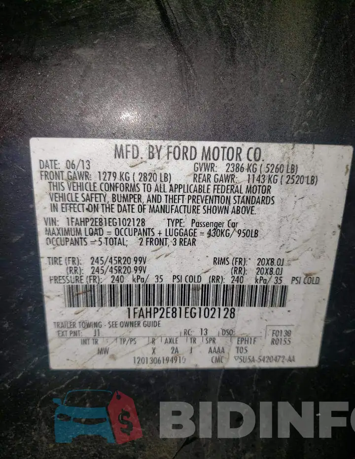 1FAHP2E81EG102128 Photo# 12