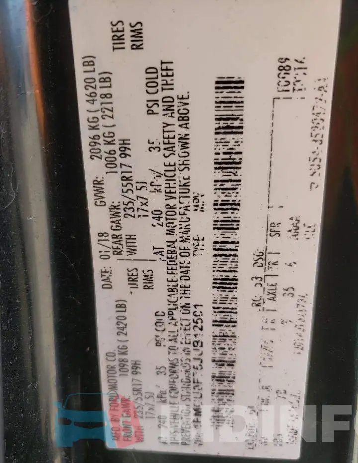 1FMCU0F75JUB12501 Photo# 10