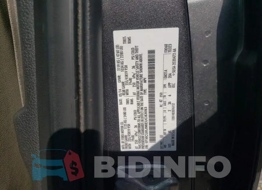 1FMCU0J96EUC83093 Photo# 10